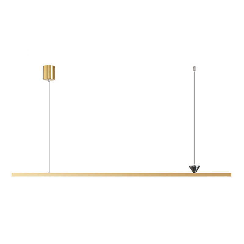 Linear Shape Island Pendant Contemporary Style Metal Single Light Hanging Island Light