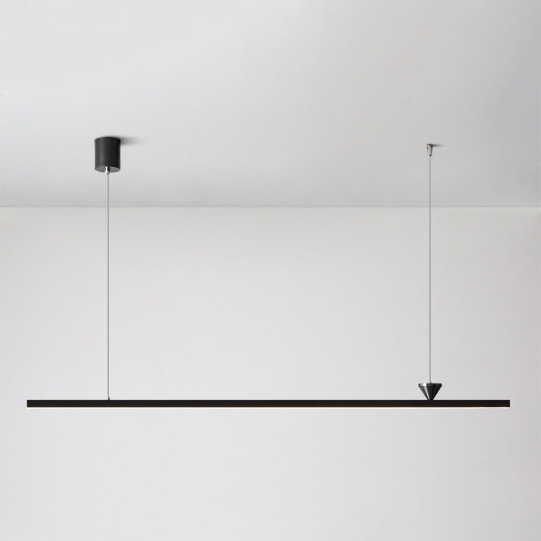 Linear Shape Island Pendant Contemporary Style Metal Single Light Hanging Island Light
