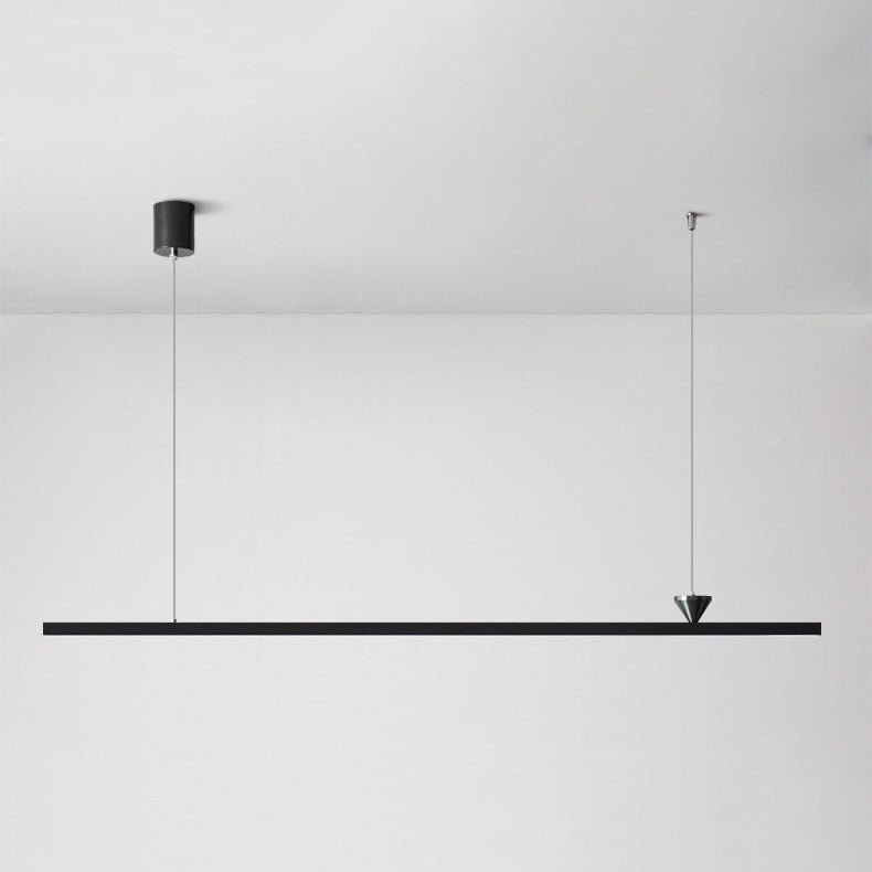 Linear Shape Island Pendant Contemporary Style Metal Single Light Hanging Island Light