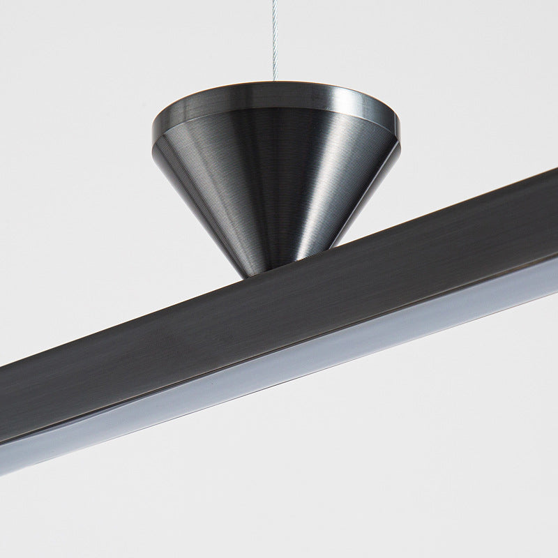 Linear Shape Island Pendant Contemporary Style Metal Single Light Hanging Island Light