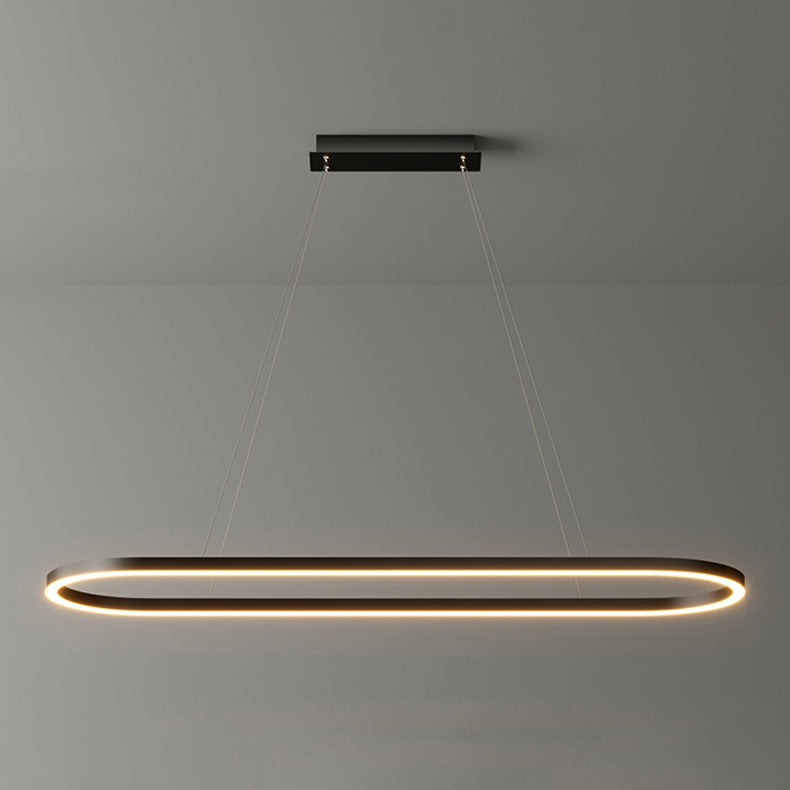 Linear Shape Island Pendant Contemporary Style Metal 1 Light Island Lighting Idea
