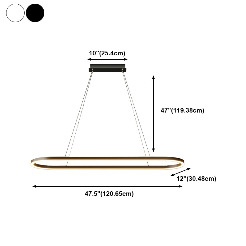 Linear Shape Island Pendant Contemporary Style Metal 1 Light Island Lighting Idea
