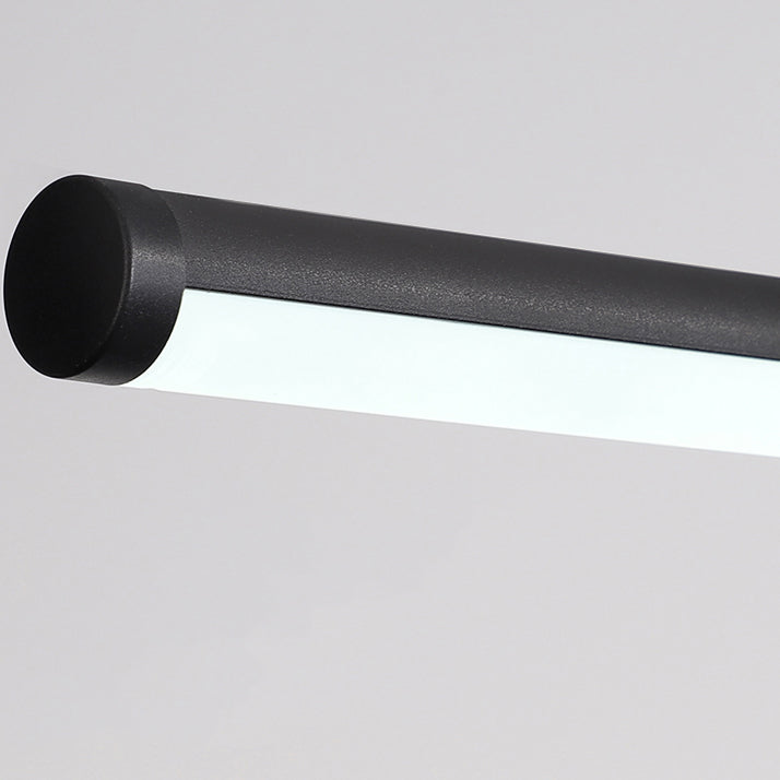 Linear Shape Island Pendant Contemporary Style Metal 1 Light Island Pendant Light in Black