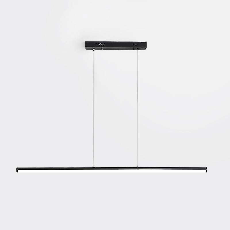 Linear Shape Island Pendant Contemporary Style Metal 1 Light Island Pendant Light in Black