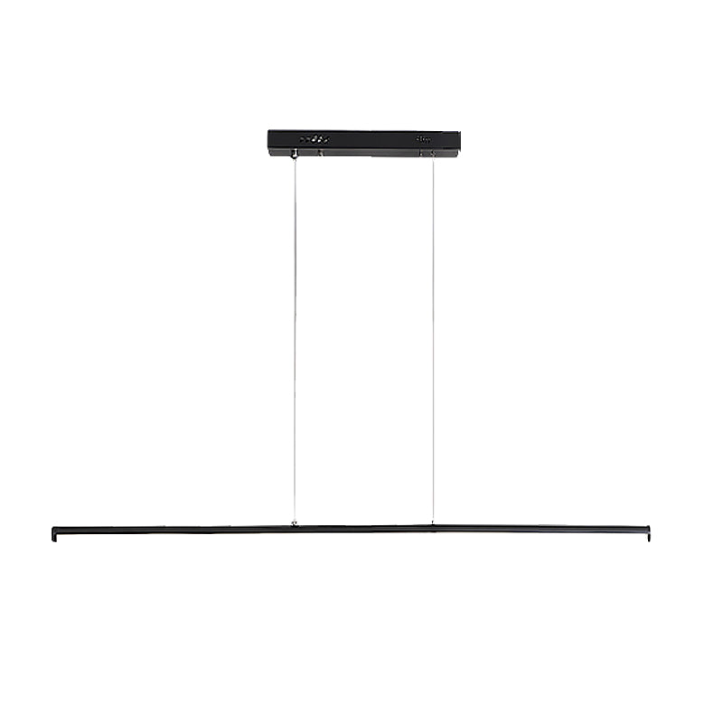 Linear Shape Island Pendant Contemporary Style Metal 1 Light Island Pendant Light in Black