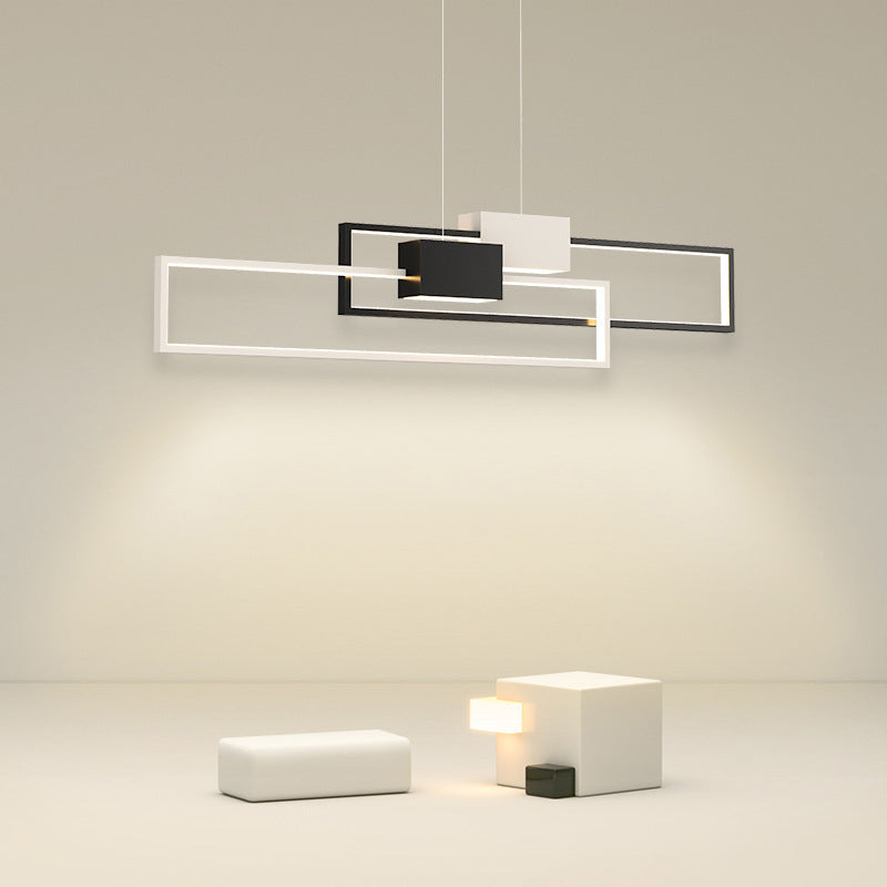 Linear Shape Island Lights Contemporary Style Metal 4 Light Island Pendant Lights