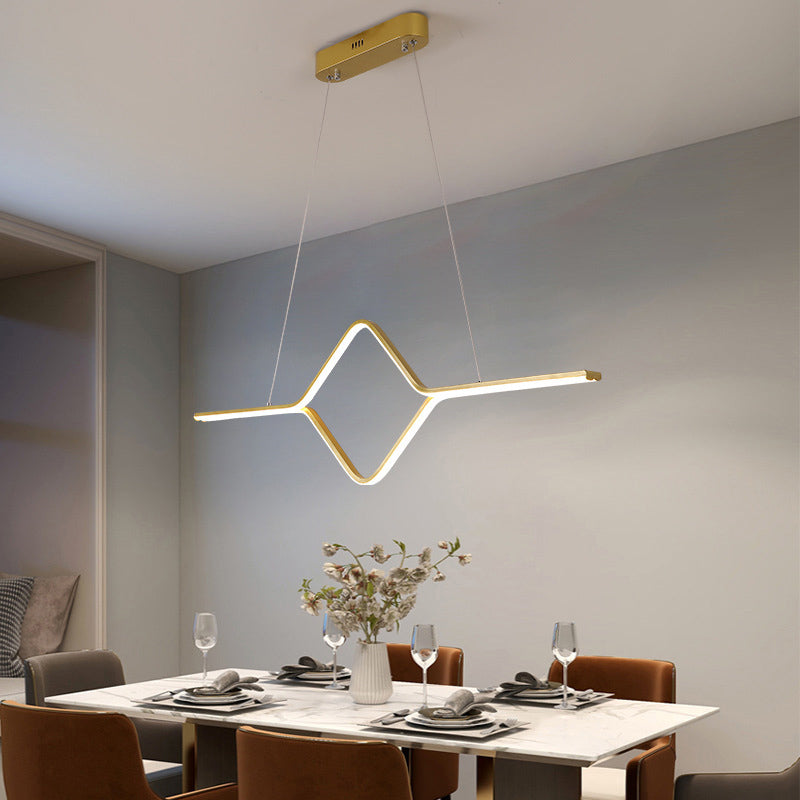 Linear Shape Island Pendant Modern Style Metal 2 Lights Island Lighting for Bedroom