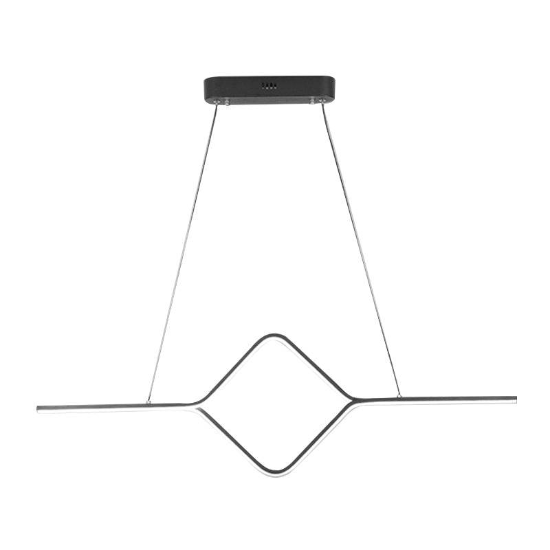Linear Shape Island Pendant Modern Style Metal 2 Lights Island Lighting for Bedroom