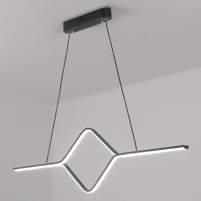 Linear Shape Island Pendant Modern Style Metal 2 Lights Island Lighting for Bedroom