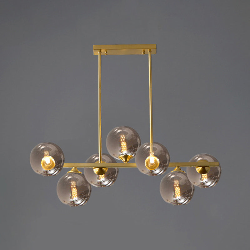 Spherical Shape Island Pendant Modern Style Glass Multi Lights Island Lighting for Bedroom