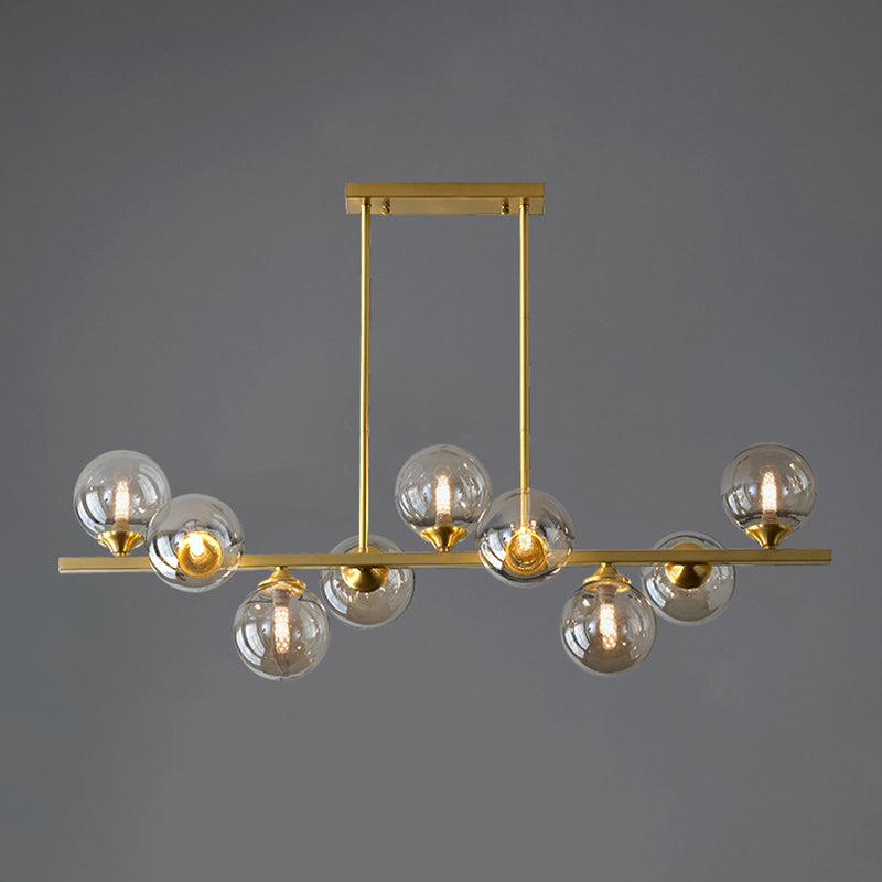 Spherical Shape Island Pendant Modern Style Glass Multi Lights Island Lighting for Bedroom