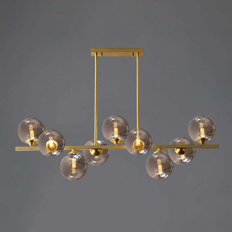 Spherical Shape Island Pendant Modern Style Glass Multi Lights Island Lighting for Bedroom