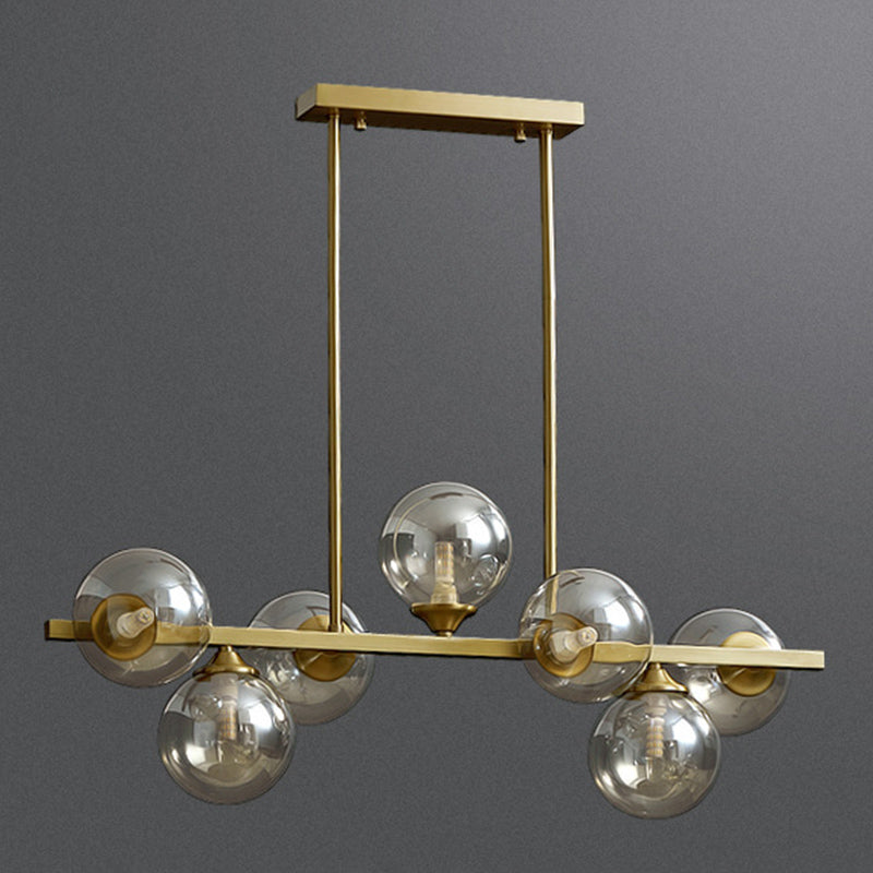 Spherical Shape Island Pendant Modern Style Glass Multi Lights Island Lighting for Bedroom