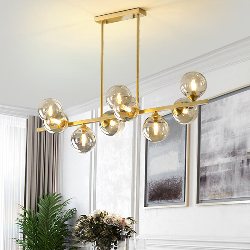 Spherical Shape Island Pendant Modern Style Glass Multi Lights Island Lighting for Bedroom