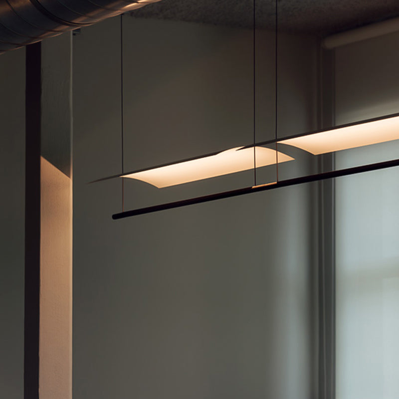 Modern Style Linear Shape Island Lights Metal Island Pendant Lights in White