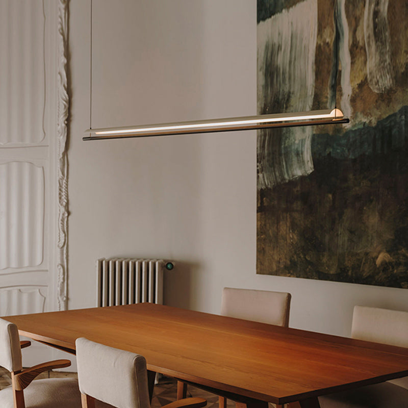 Modern Style Linear Shape Island Lights Metal Island Pendant Lights in White