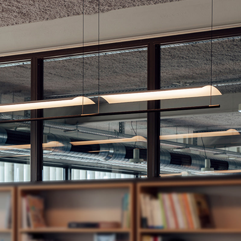 Modern Style Linear Shape Island Lights Metal Island Pendant Lights in White