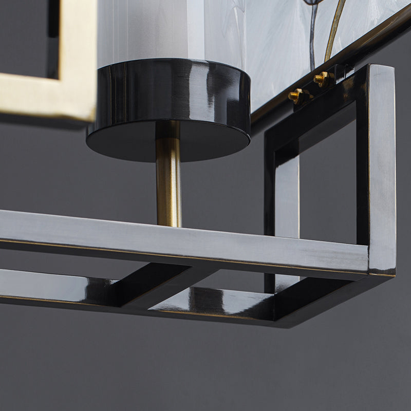 Modern Style Cylindrical Shape Island Lights Glass Pendant Lights in Gold