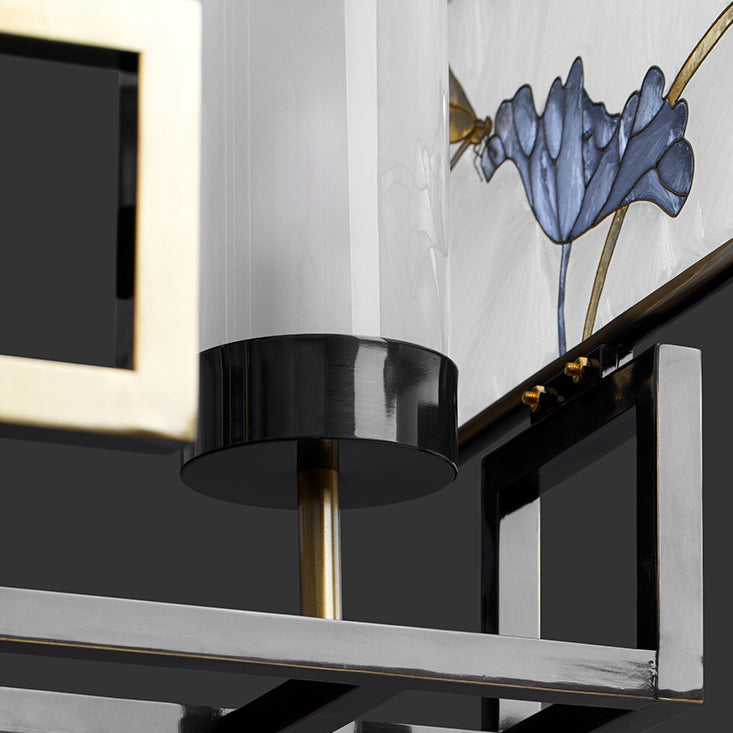 Modern Style Cylindrical Shape Island Lights Glass Pendant Lights in Gold