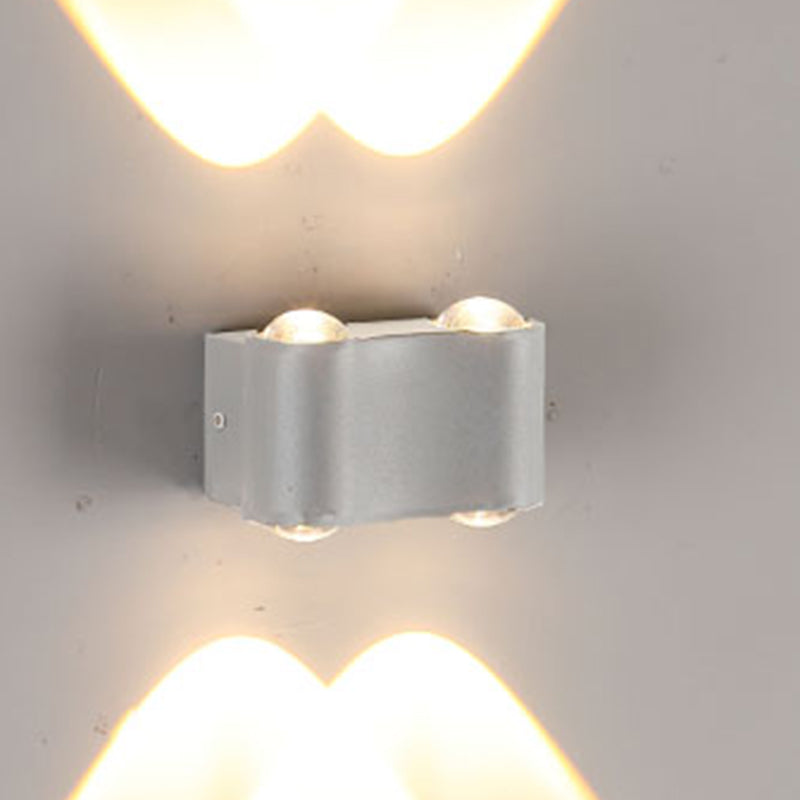 Contemporary Aluminum Wall Light 2.5" High Multi Light Wall Washer for Outdoors