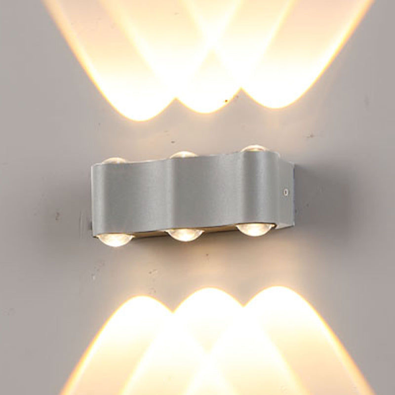 Contemporary Aluminum Wall Light 2.5" High Multi Light Wall Washer for Outdoors