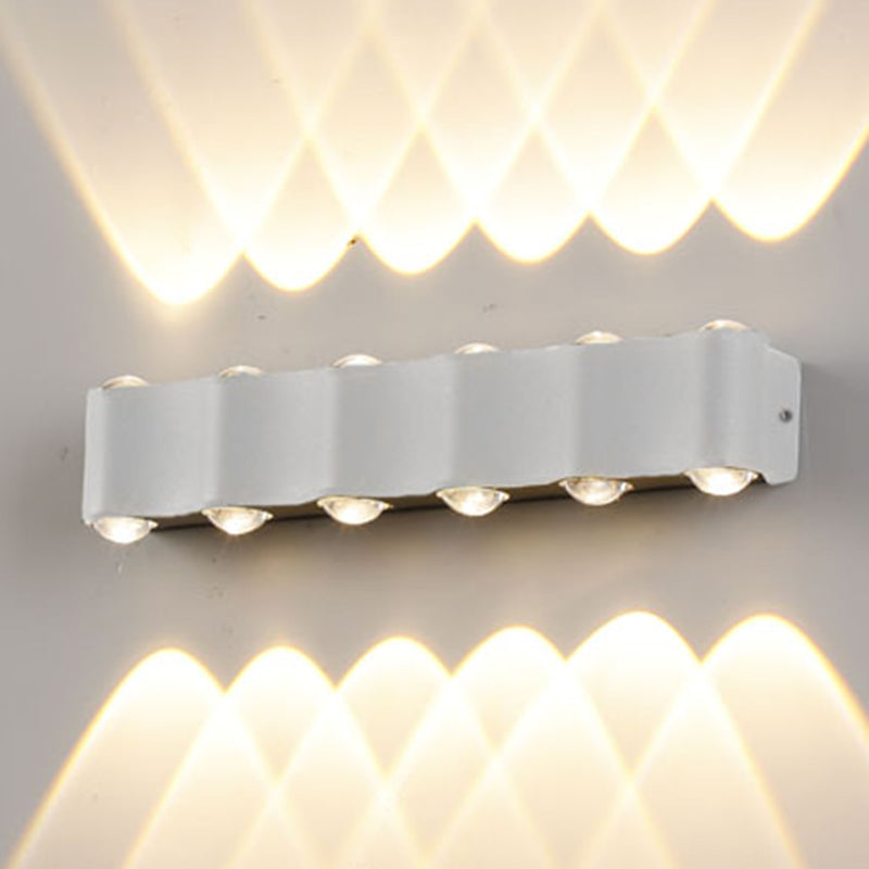 Contemporary Aluminum Wall Light 2.5" High Multi Light Wall Washer for Outdoors