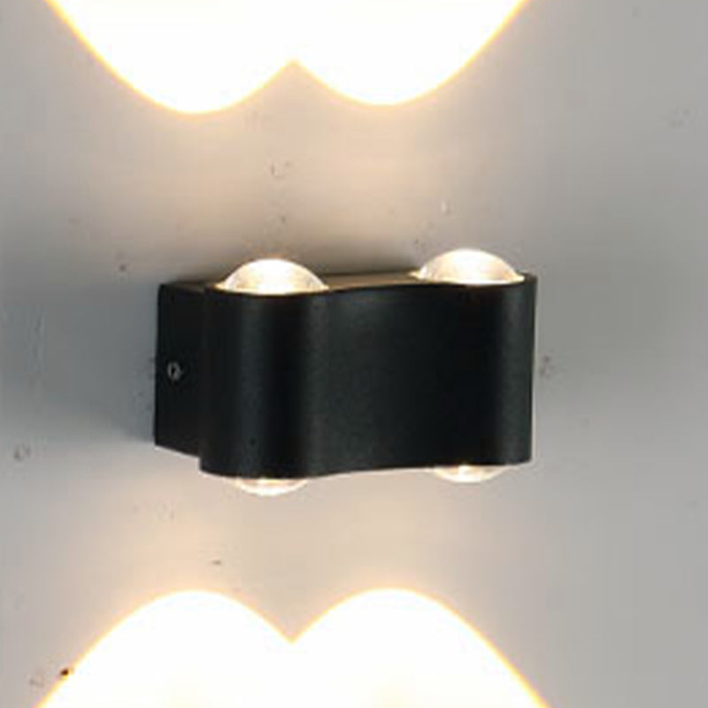 Contemporary Aluminum Wall Light 2.5" High Multi Light Wall Washer for Outdoors