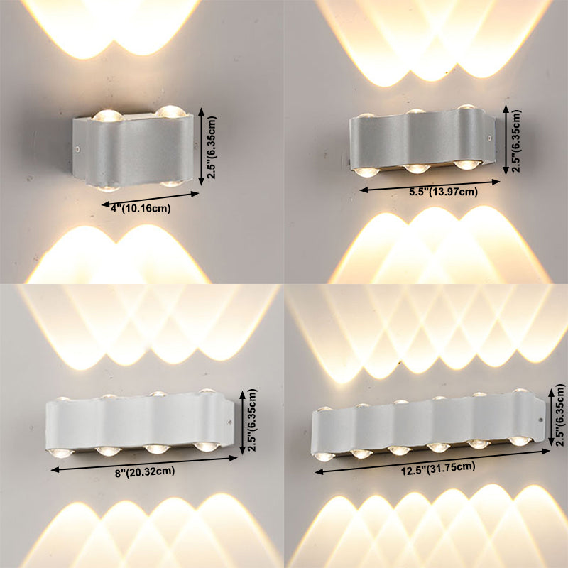 Contemporary Aluminum Wall Light 2.5" High Multi Light Wall Washer for Outdoors