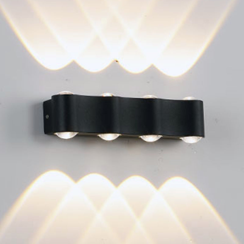 Contemporary Aluminum Wall Light 2.5" High Multi Light Wall Washer for Outdoors