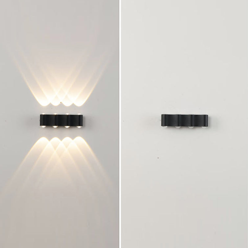 Contemporary Aluminum Wall Light 2.5" High Multi Light Wall Washer for Outdoors