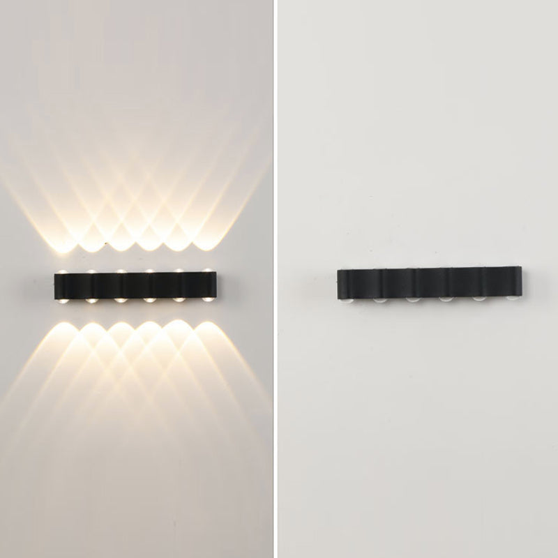 Contemporary Aluminum Wall Light 2.5" High Multi Light Wall Washer for Outdoors