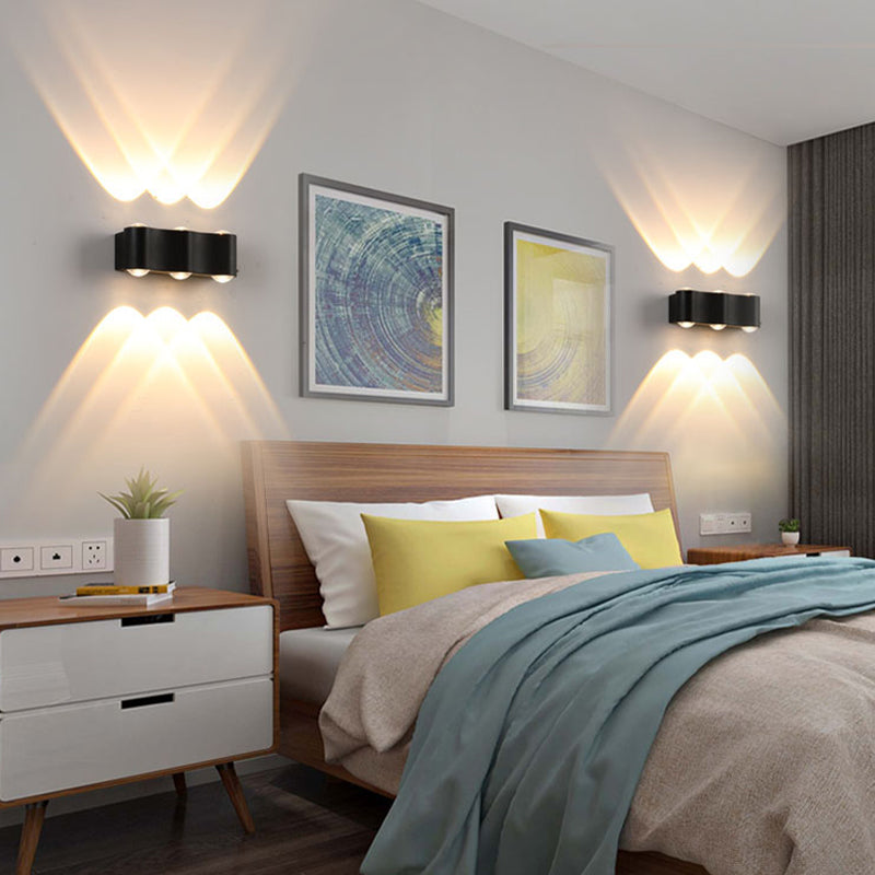 Contemporary Aluminum Wall Light 2.5" High Multi Light Wall Washer for Outdoors