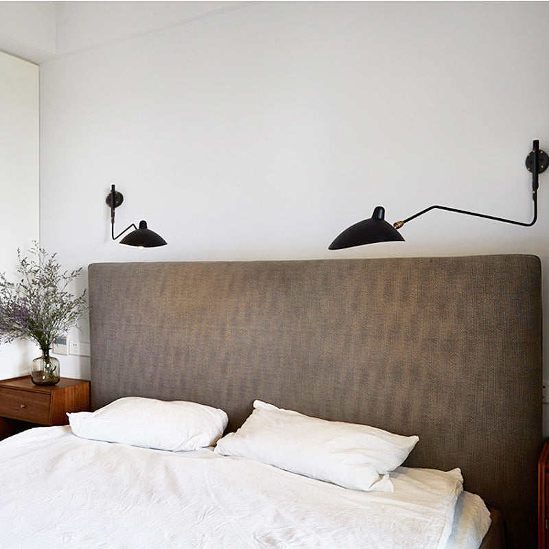 Nordic Style Metal Wall Light Long Arm Black Wall Sconce for Living Room