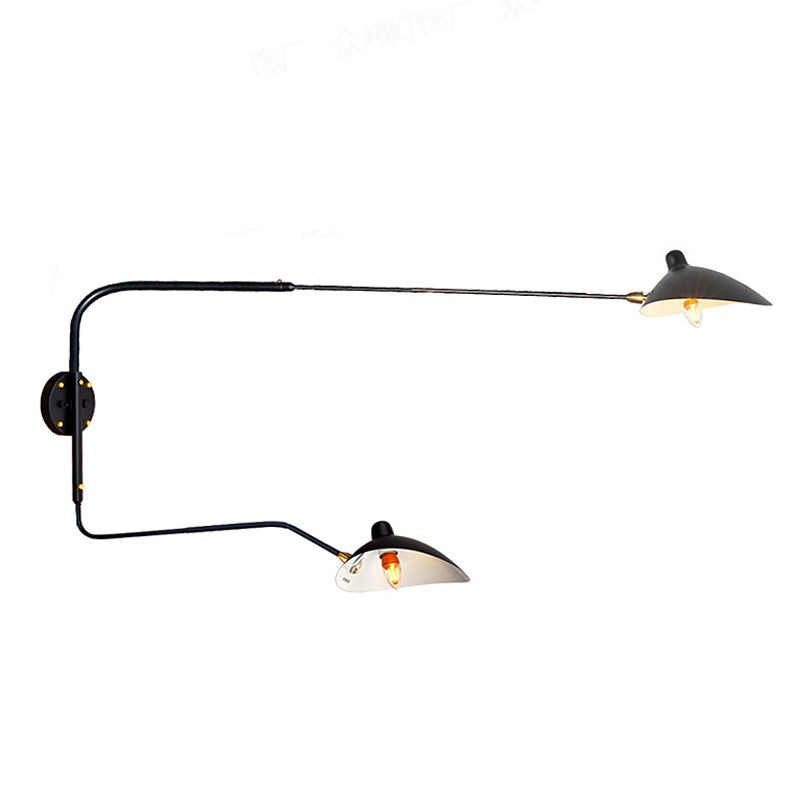 Nordic Style Metal Wall Light Long Arm Black Wall Sconce for Living Room