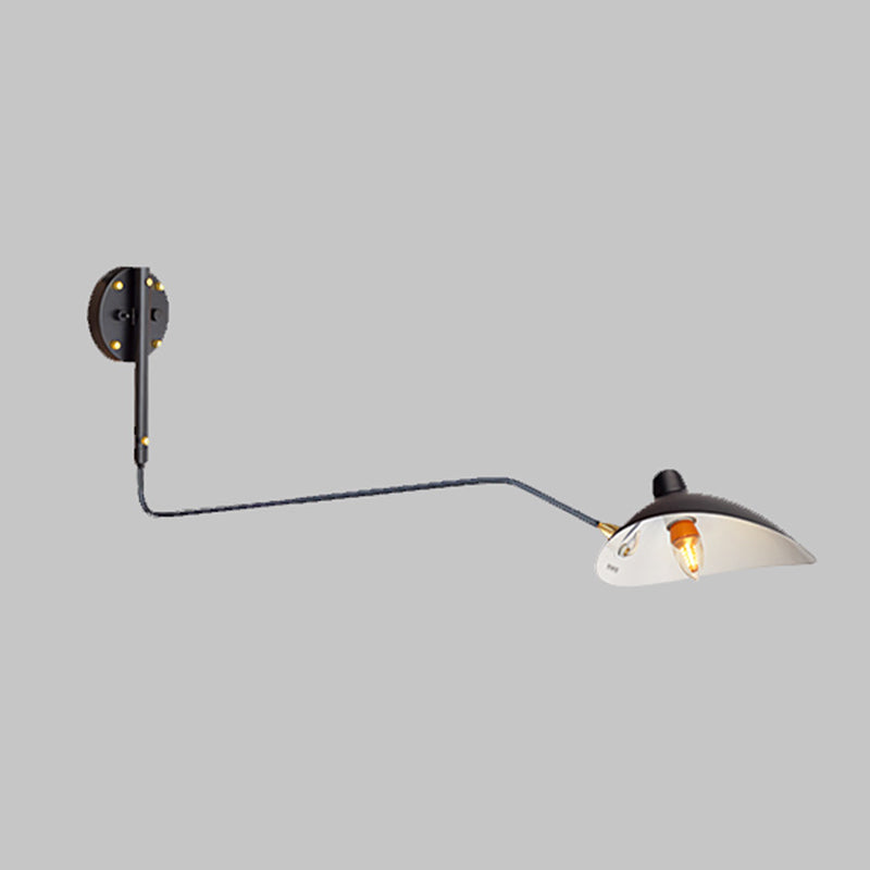 Nordic Style Metal Wall Light Long Arm Black Wall Sconce for Living Room