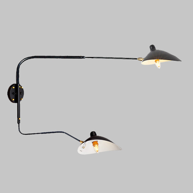 Nordic Style Metal Wall Light Long Arm Black Wall Sconce for Living Room