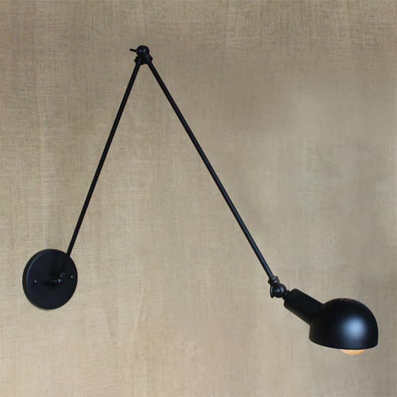 Industrial Style Metal Wall Light Long Arm Black Wall Sconce for Living Room