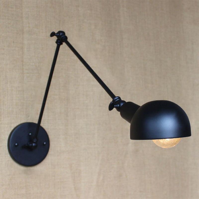 Industrial Style Metal Wall Light Long Arm Black Wall Sconce for Living Room