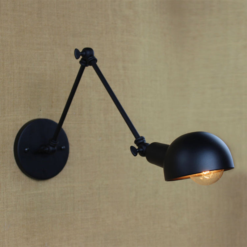 Industrial Style Metal Wall Light Long Arm Black Wall Sconce for Living Room