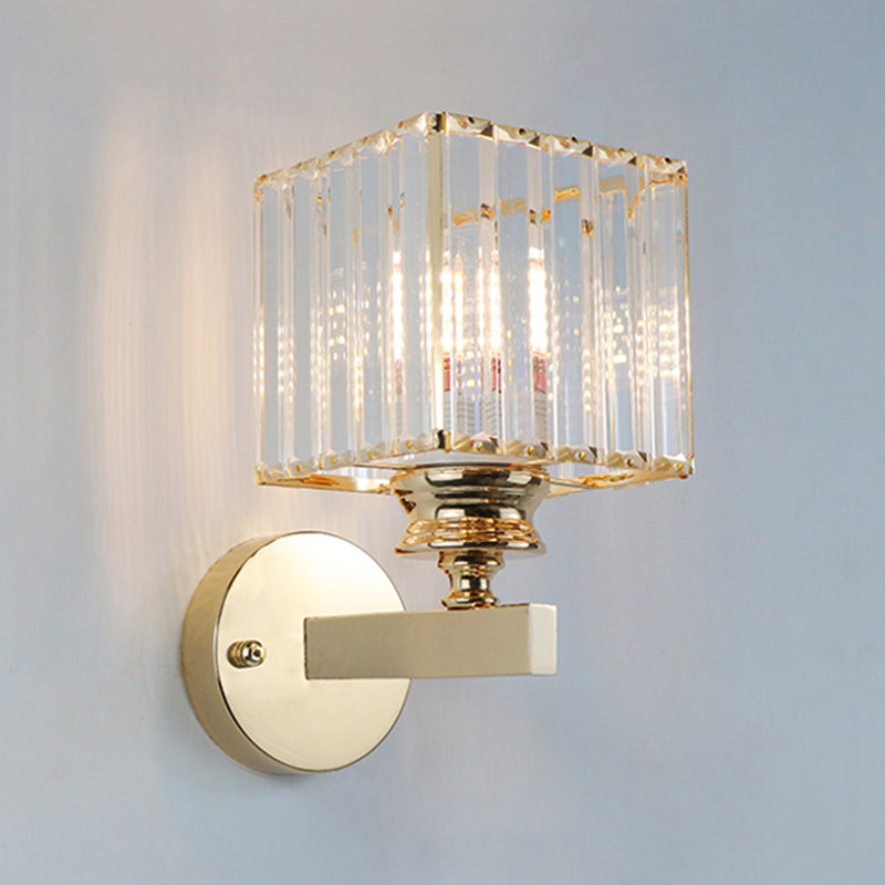 Modern Style Wall Light Geometric 1 Light Wall Sconce with Crystal for Living Room