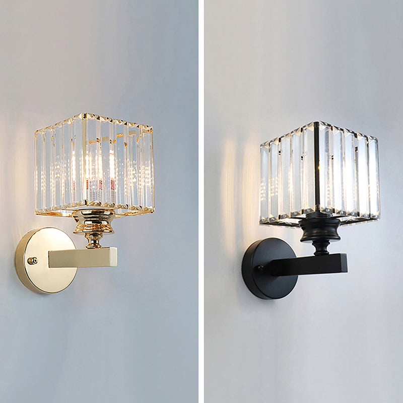 Modern Style Wall Light Geometric 1 Light Wall Sconce with Crystal for Living Room
