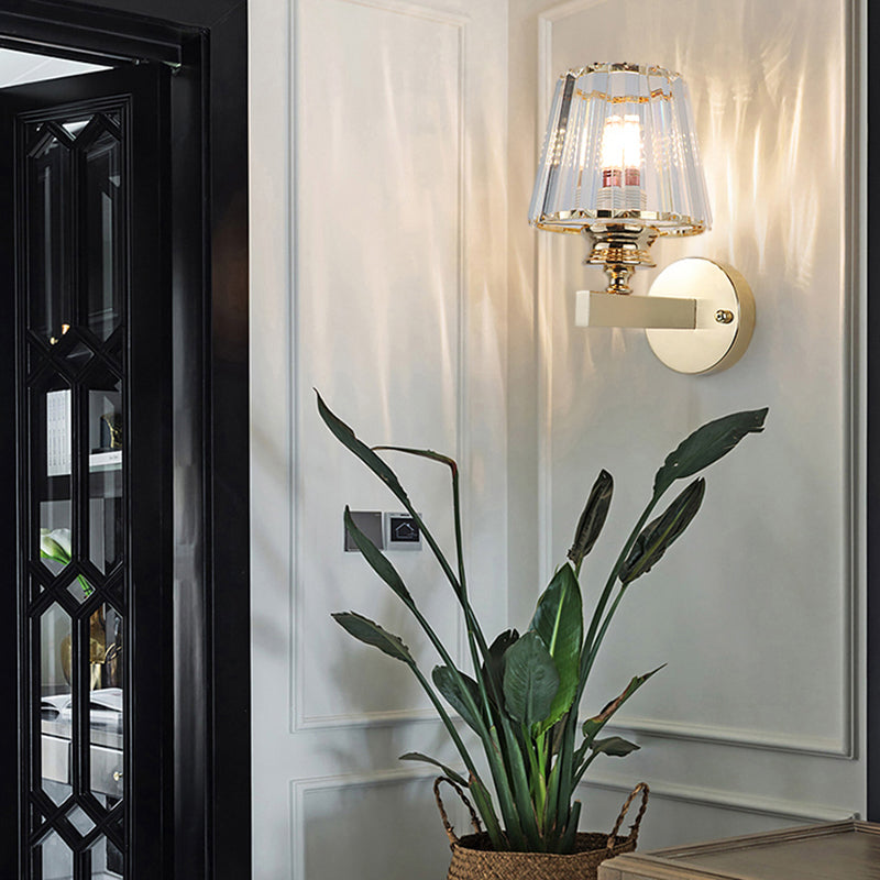 Modern Style Wall Light Geometric 1 Light Wall Sconce with Crystal for Living Room