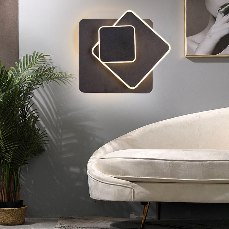 2 Lights LED Wall Mount Light Modern Simple Wall Light with Acrylic Shade for Living Room