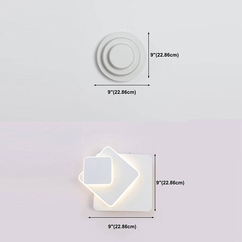 2 Lights LED Wall Mount Light Modern Simple Wall Light with Acrylic Shade for Living Room
