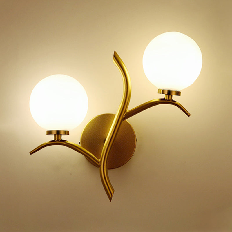 Modern Style Glass Wall Lamp Living Room Wall Mounted Light Fixture