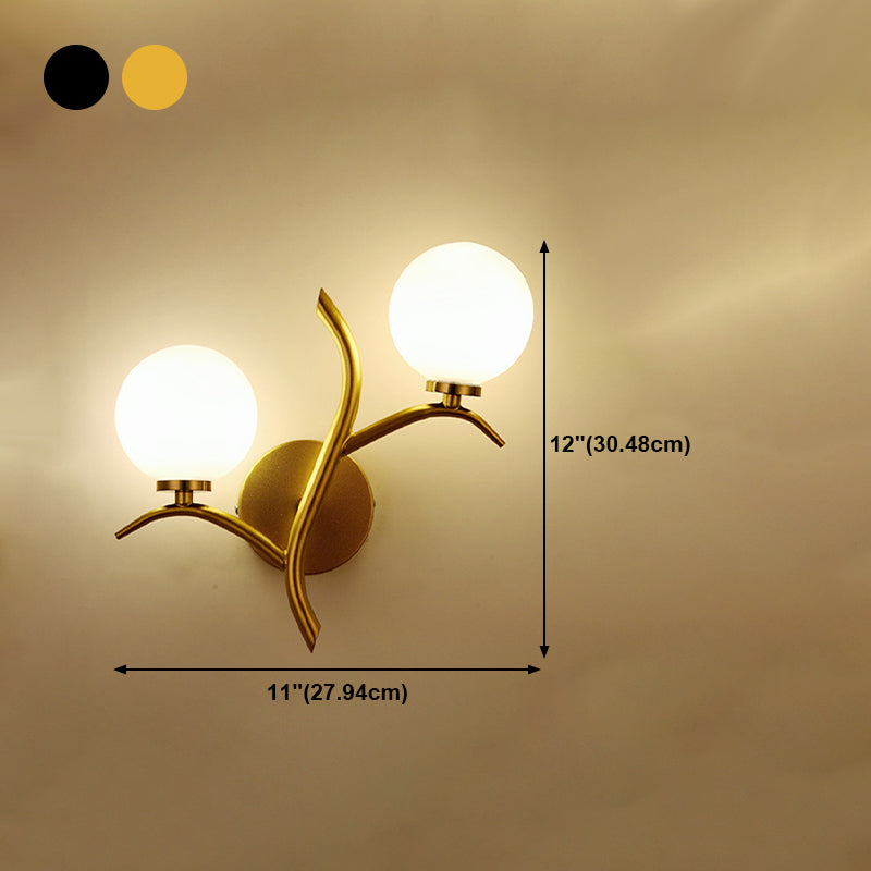 Modern Style Glass Wall Lamp Living Room Wall Mounted Light Fixture