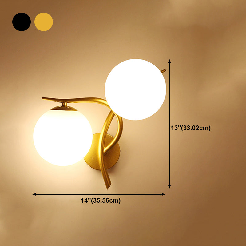 Modern Style Glass Wall Lamp Living Room Wall Mounted Light Fixture