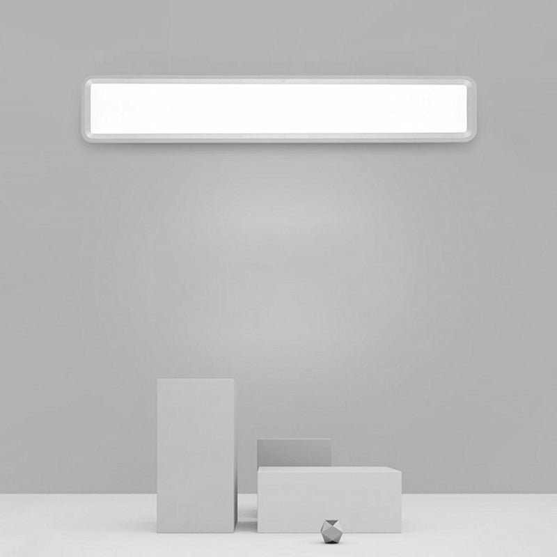 Metal Square Shape Wall Light Modern Style 1-Light Wall Mounted Light Fixture in White