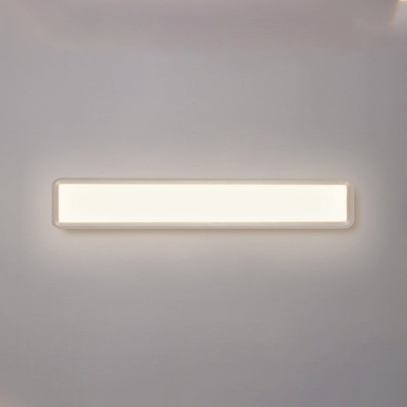 Metal Square Shape Wall Light Modern Style 1-Light Wall Mounted Light Fixture in White