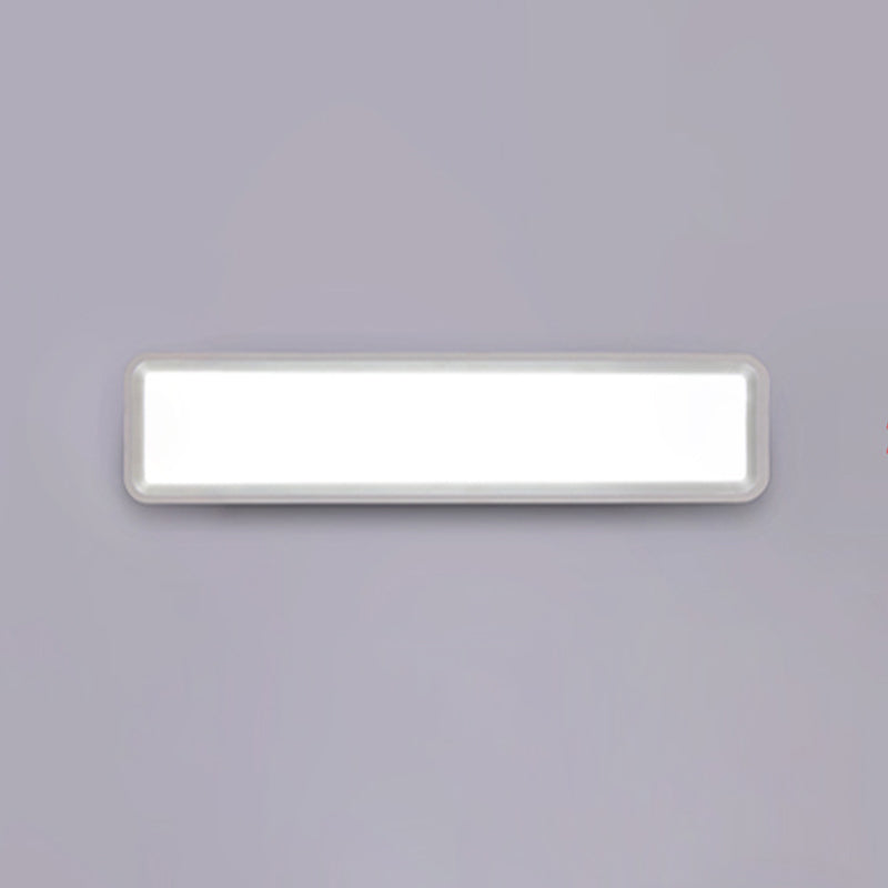 Metal Square Shape Wall Light Modern Style 1-Light Wall Mounted Light Fixture in White